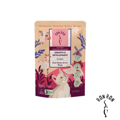 RonRon Holistic Grade Wet Cat Food Specialty Formula Pouch - Duck Chicken and Liver For Kitten (75g)